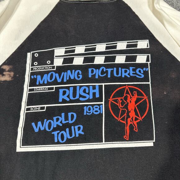 Vintage Rush Men’s Shirt Large Raglan Moving Pictures Tour 1981 - Picture 9 of 13